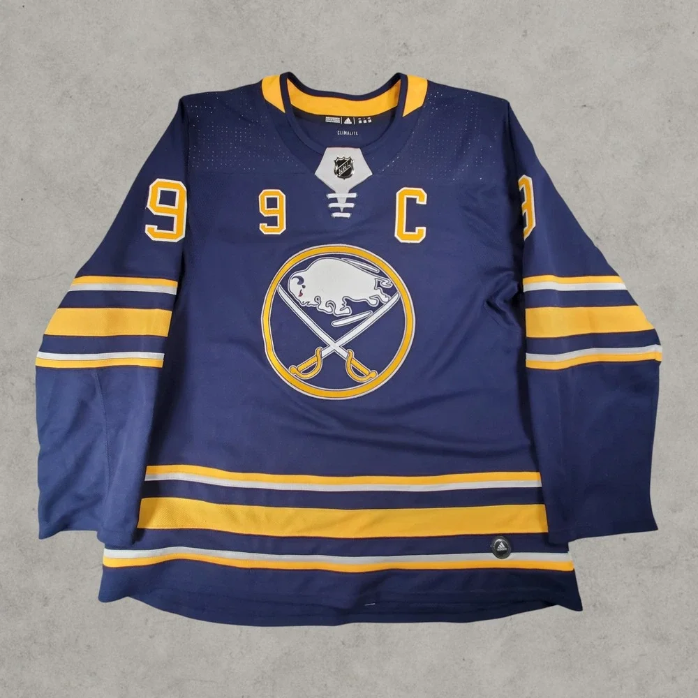 Adidas Buffalo Sabres Hockey Jersey Mens 56 Blue Jack Eichel 9 Captain Climalite